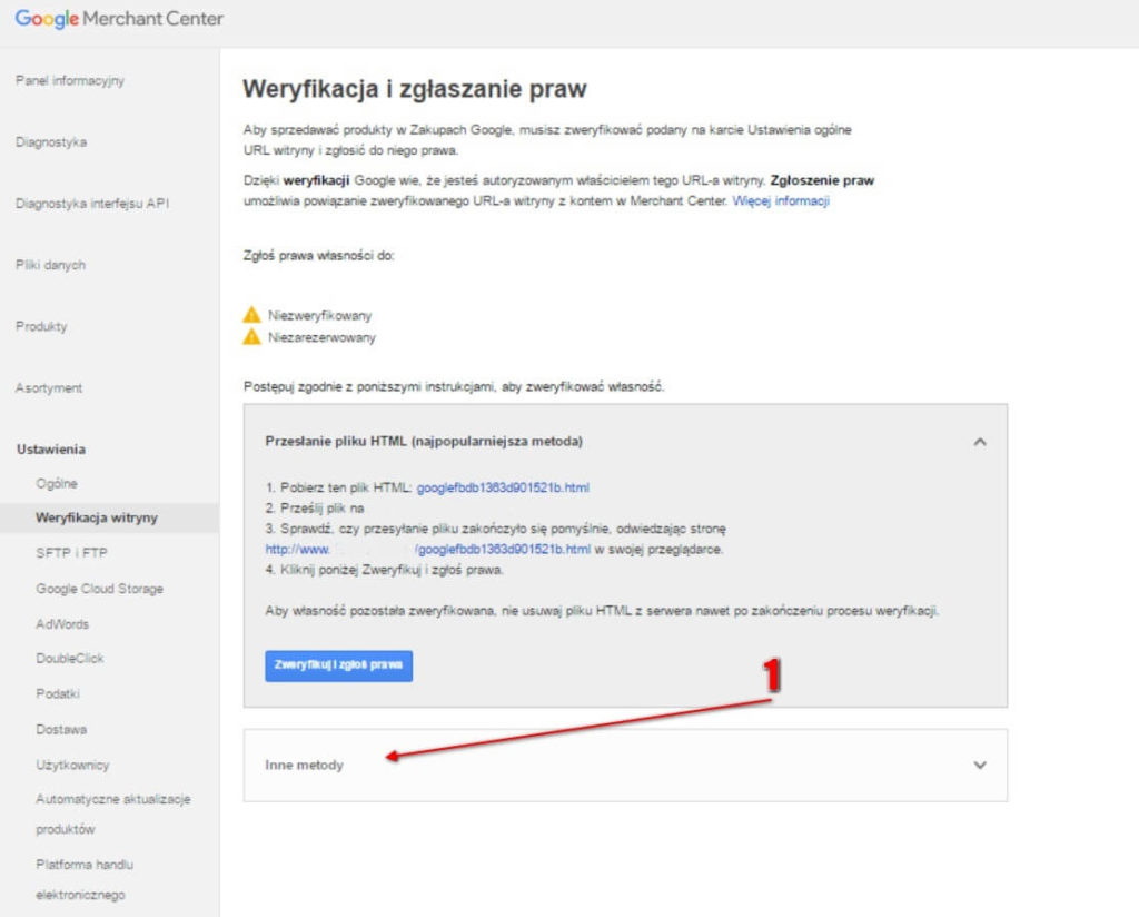weryfikacja google merchant center