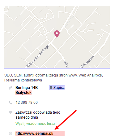 przyklad linka na Facebooku