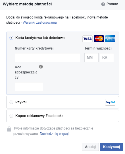 edycja platnosci na Facebooku 5