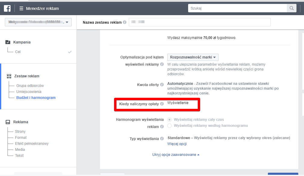 Cele reklamowe na Facebooku swiadomosc marki