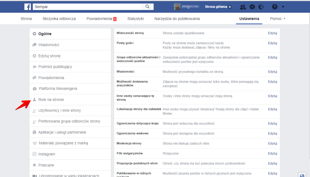 Przydzielanie rol na stronie firmowej na Facebooku 2 1024x587 1