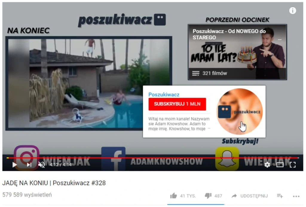 Youtube ekrany końcowe