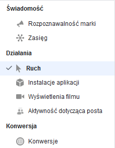 cele optymalizacji reklam na Facebooku