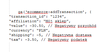 kod 5 Google Analytics