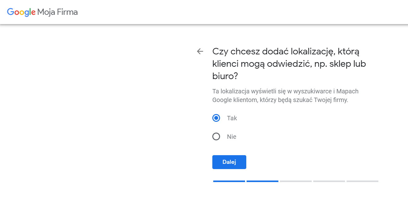 dodawanie lokalizacji firmy w wizytówce