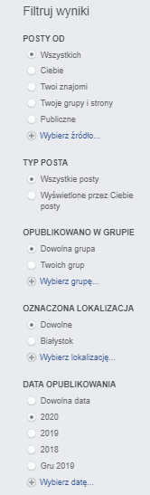 wyszukiwarka facebook social proof