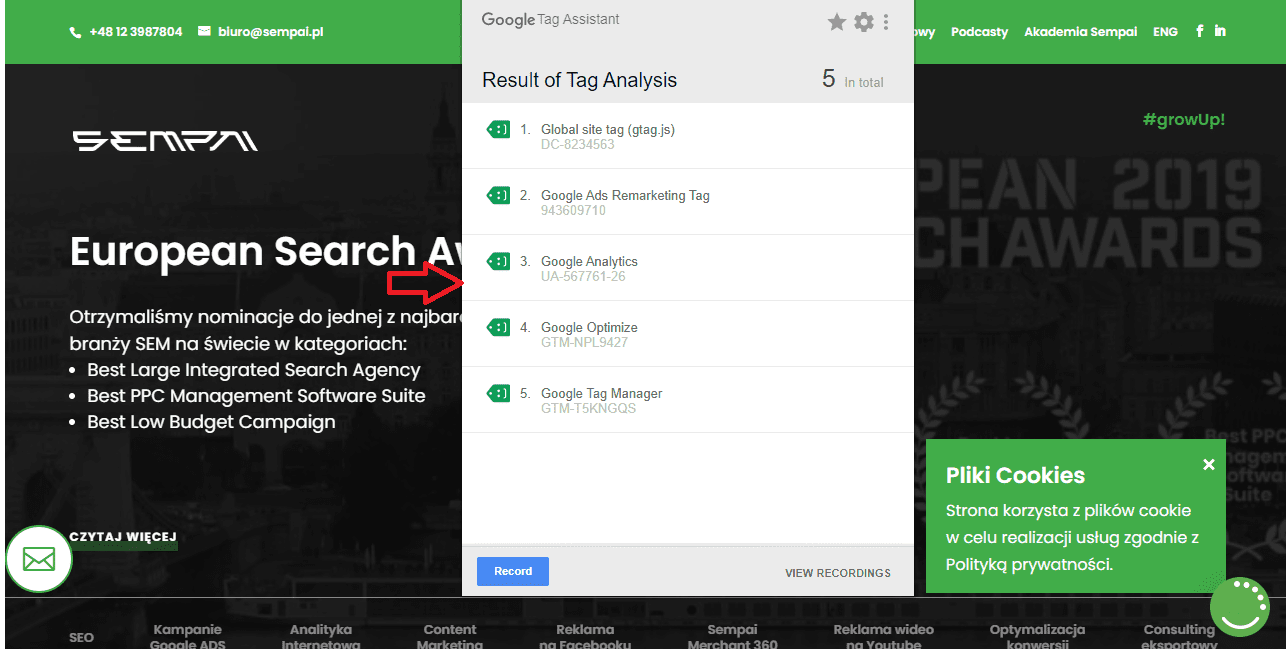 google tak assistnat sprawdzenie kodu