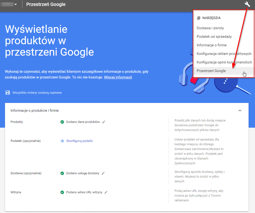 checklista zakupy google