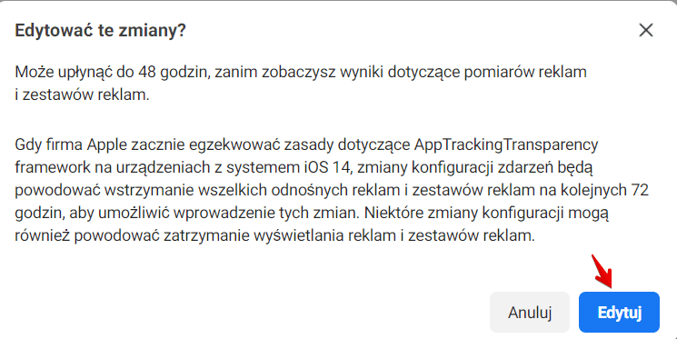 iOS 14 konfiguracja zdarzeń webowych 3