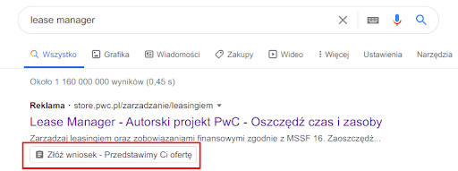 Reklama Google Ads. Rozszerzenia formularzy kontaktowych