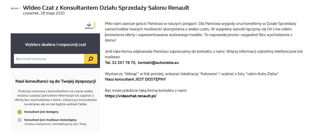 checklista CRO - chat z konsultantem
