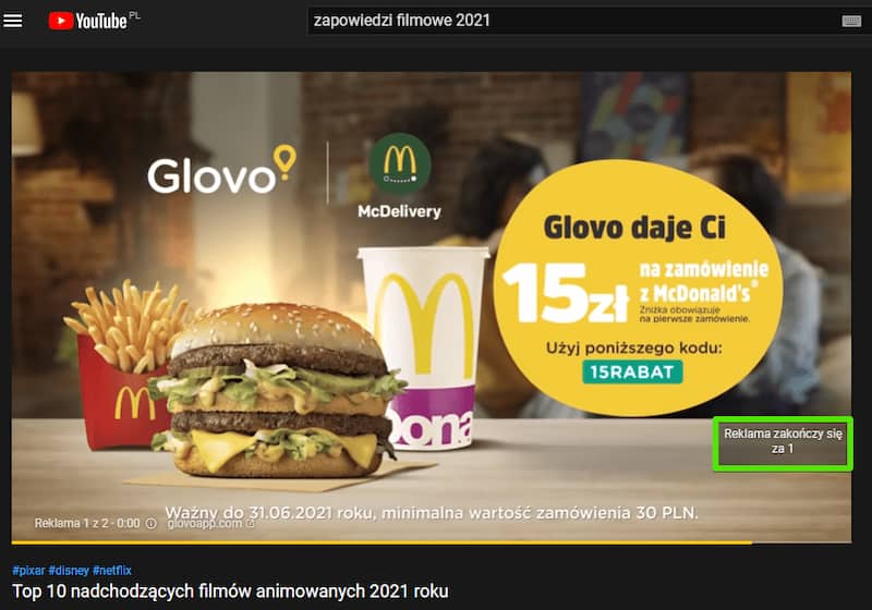Metody kierowania reklam na YouTube - reklama niepomijalna