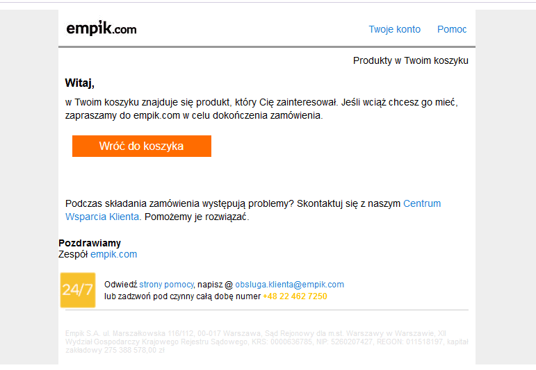 checklista cro - remarketing email