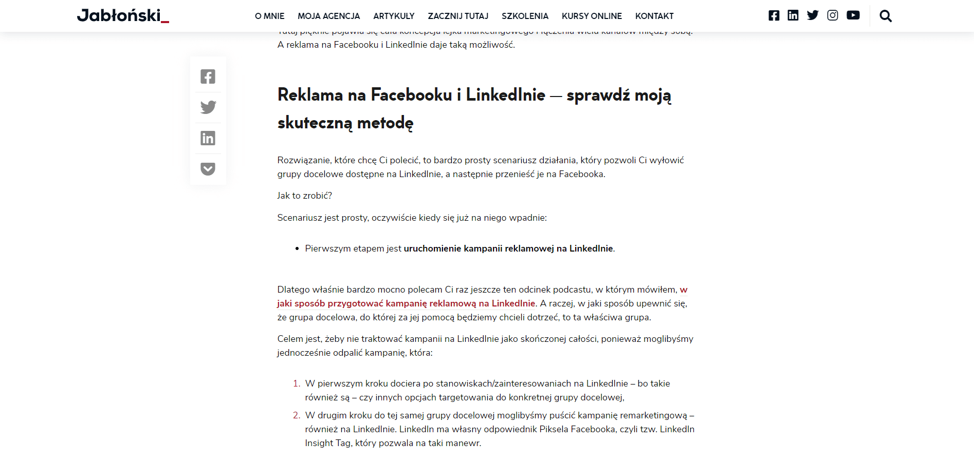 przykład dobrze zedytowanego tekstu na blogu