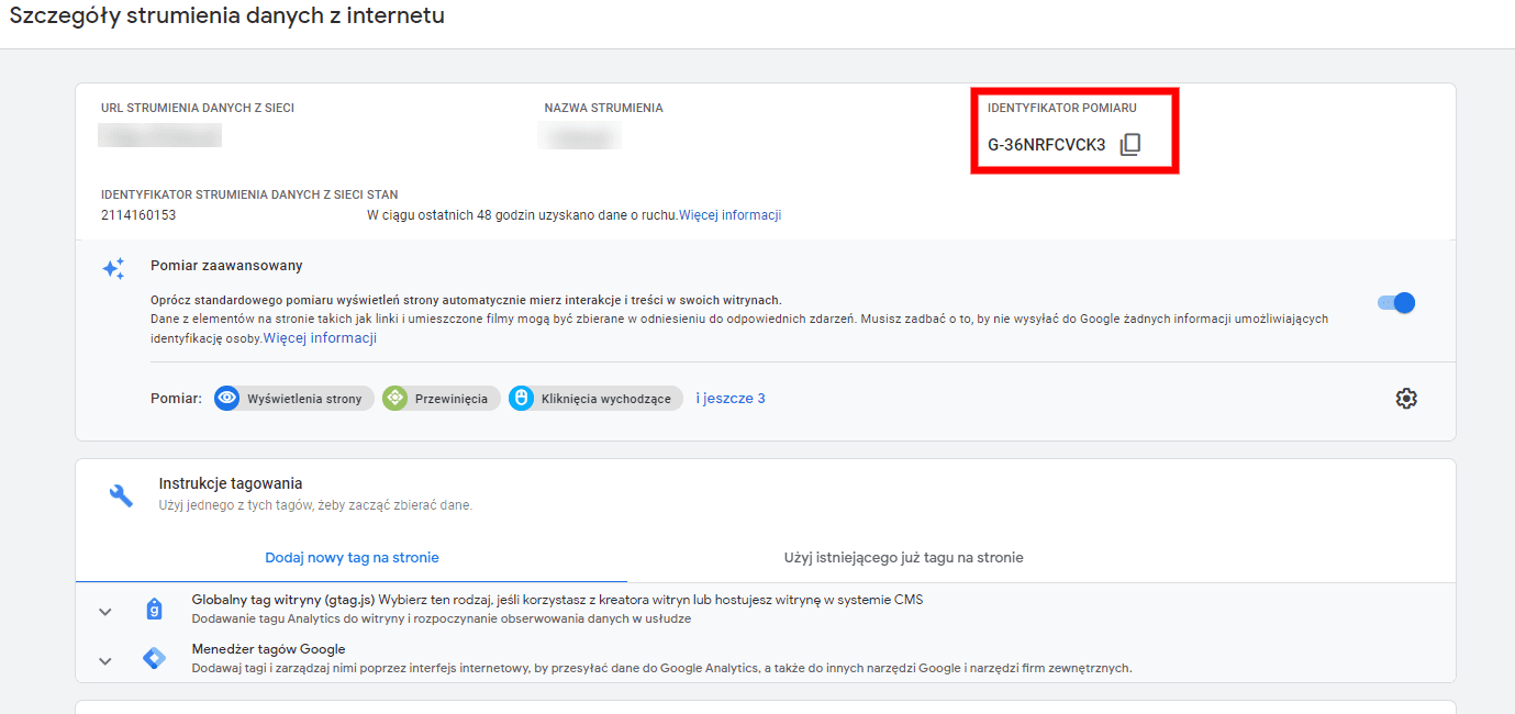 Szczegóły strumienia danych