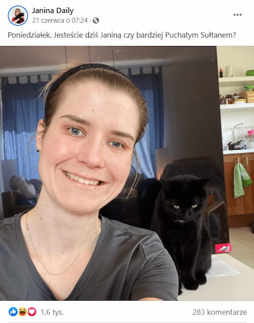 angażujące posty na facebooku - krótka treść - przykład