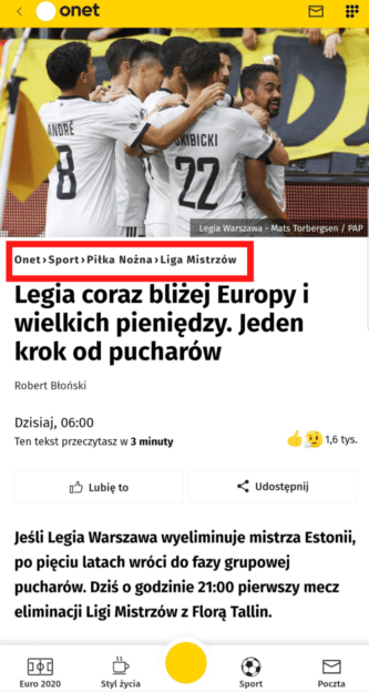 breadcrumbs w wersji mobilnej