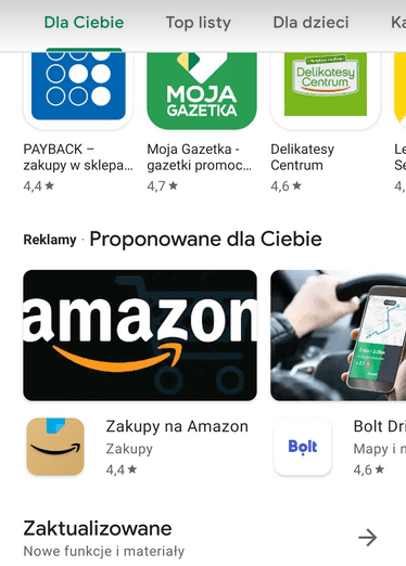 miejsca wyswietlania reklam google play