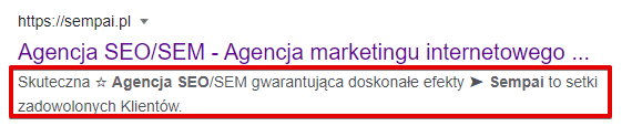 przykład meta description - co to jest