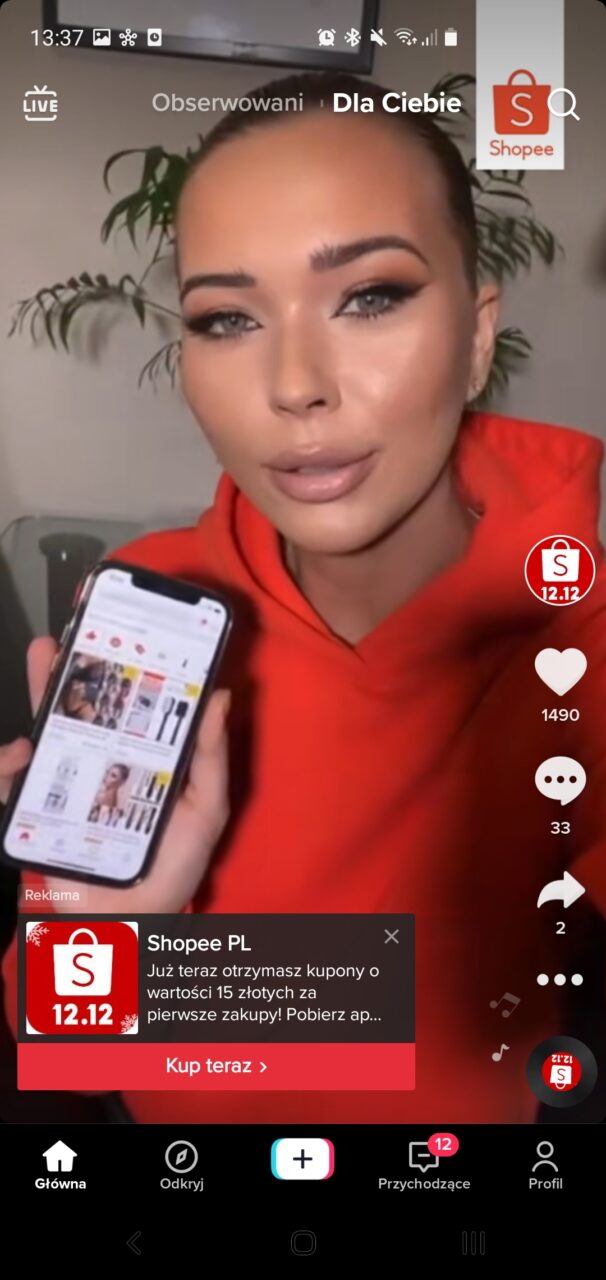 reklama infeed TikTok