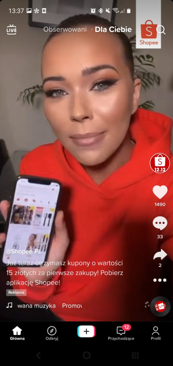 reklama infeed TikTok