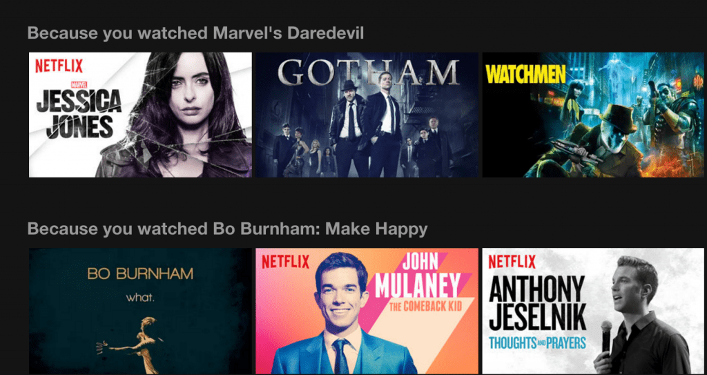 personalizacja na netflixie