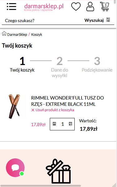 trzy kroki koszyka