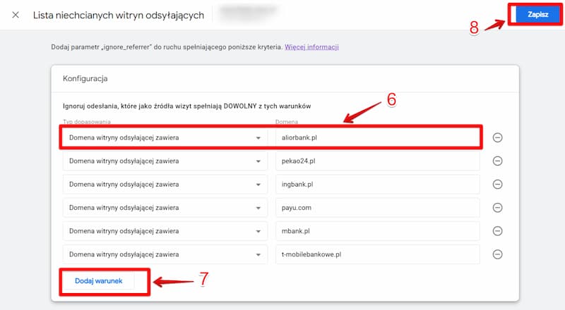 Lista niechcianych witryn odsyłających