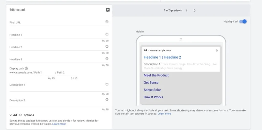 google ads reklamy tekstowe