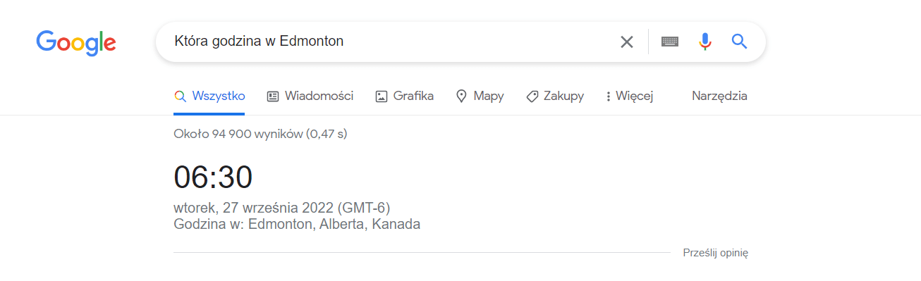 czas na świecie