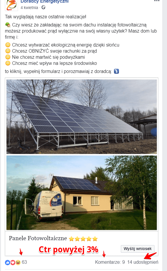 testowana kreacja reklamowa