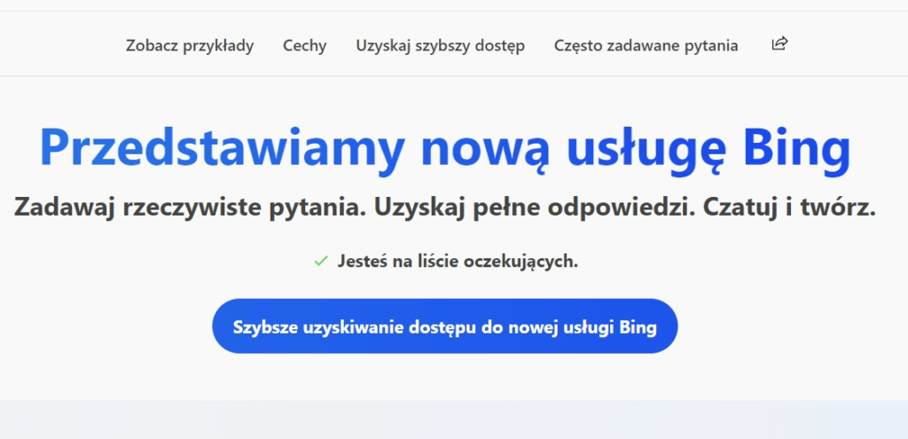 New Bing Waiting List