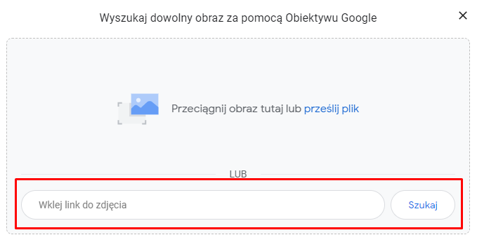 Wyszukiwanie obrazem po adresie URL