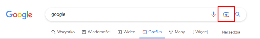 przycisk do wyszukiwania obrazem w google