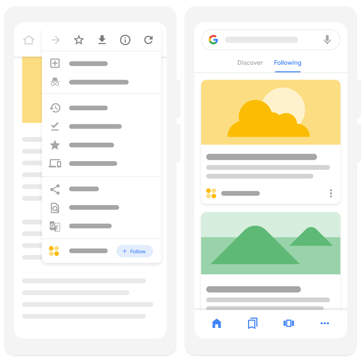 wygląd google discover