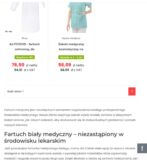 opis pod produktami