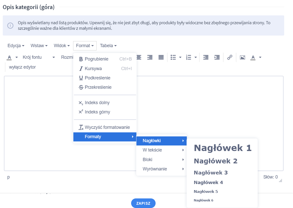 Pozycjonowanie sklepu internetowego Shoper - nagłówki